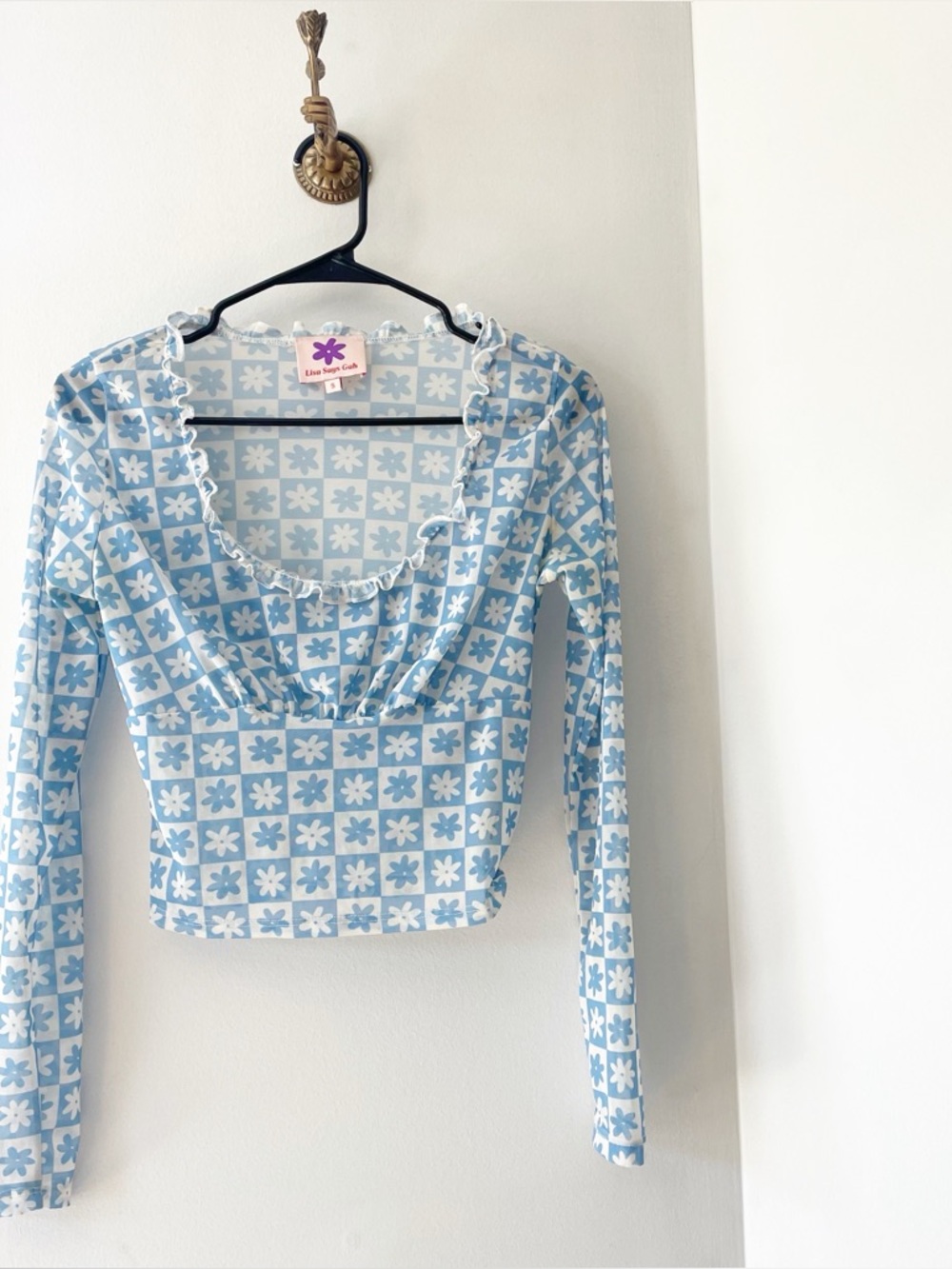 Lisa Says Gah Daisy Sheer Corset Longsleeve Top | Small